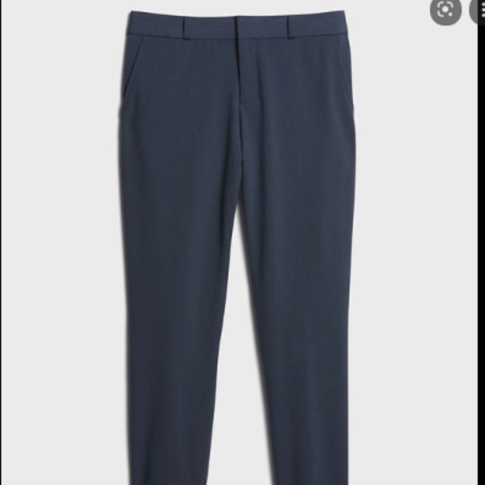 Banana Republic Ryan Pant Trouser in Navy Wool Blend Lightweight Size 12